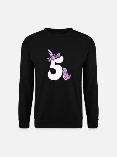 5. Geburtstag Mädchen 5 Jahre alt Kleines Einhorn - Unisex Pullover - Schwarz