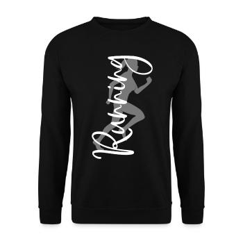 Running Sport Woman Runner Running Running Jogging - Unisex Sweatshirt - black - Front - Alina (178cm) & Michal (187cm)