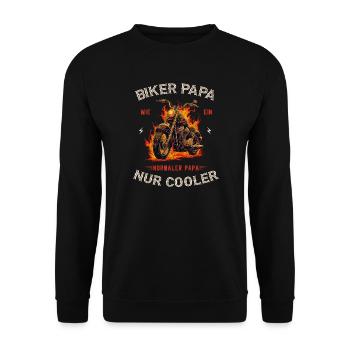 Motorrad Shirt Chopper Cool Biker Papa Moto - Sweat-shirt Unisexe - noir - Devant - Alina (178cm) & Michal (187cm)