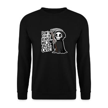 N’ayez pas peur de la faucheuse... Il est juste mignon - Sweat-shirt Unisexe - noir - Devant - Alina (178cm) & Michal (187cm)