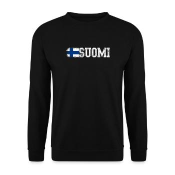 Typographie du drapeau de la Croix de Suomi - Sweat-shirt Unisexe - noir - Devant - Alina (178cm) & Michal (187cm)