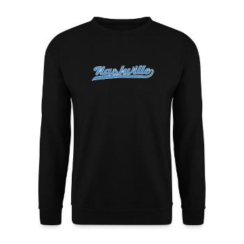 Nashville Script mit Schwunglinie - Unisex Pullover - Schwarz - Vorne - Alina (178cm) & Michal (187cm)