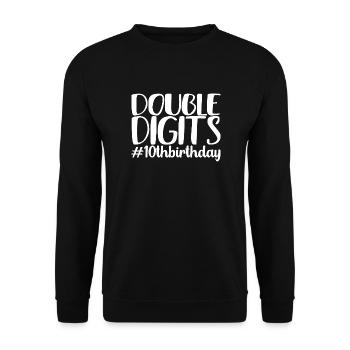 Cadeau de 10e anniversaire, 10 ans, pour garçons et filles - Sweat-shirt Unisexe - noir - Devant - Alina (178cm) & Michal (187cm)