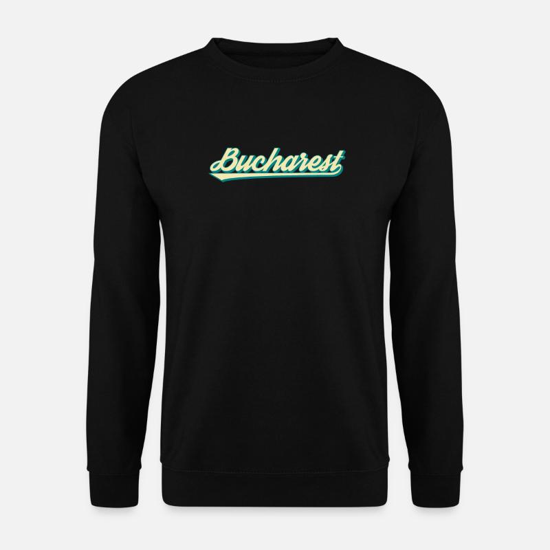 Bucarest Retro Script - Sweat-shirt Unisexe - noir