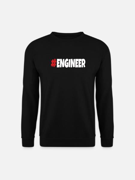 #engineer red&white - Unisex Sweatshirt - black