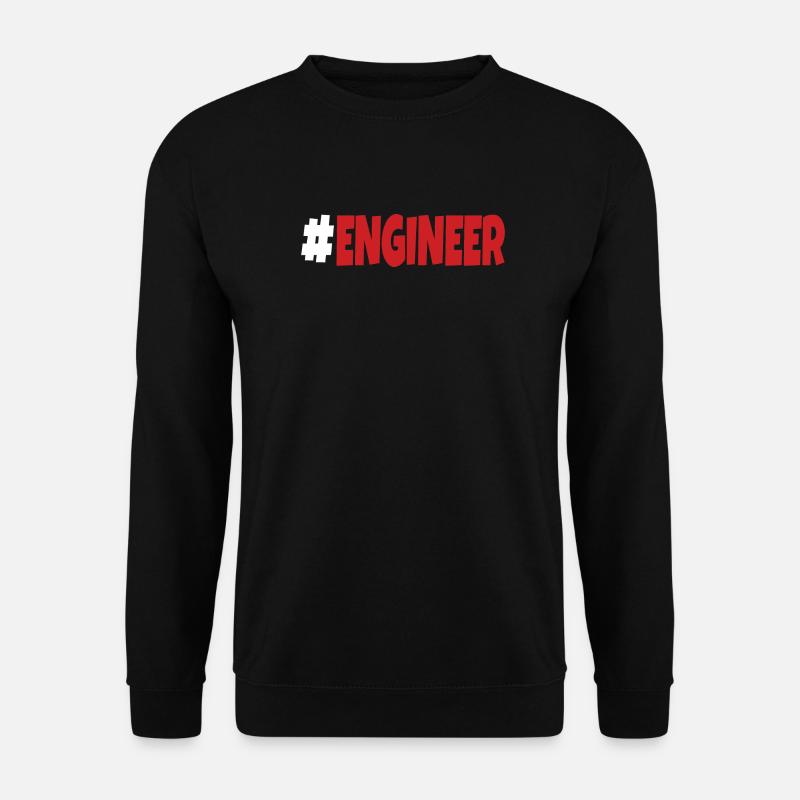 #engineer Weiß und Rot - Unisex Pullover - Schwarz