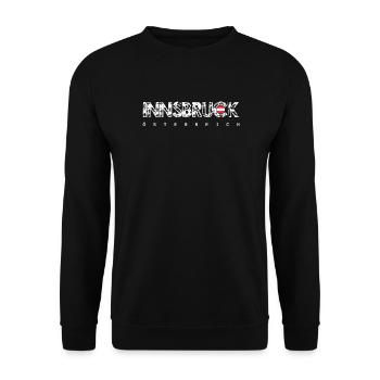 Innsbruck Distressed Wordmark - Unisex Sweatshirt - black - Front - Alina (178cm) & Michal (187cm)
