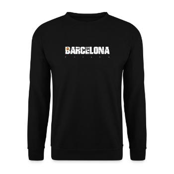 Barcelona Bold Distressed Type - Unisex Sweatshirt - black - Front - Alina (178cm) & Michal (187cm)