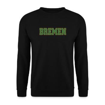 Bremen block lettering green and gold - Unisex Sweatshirt - black - Front - Alina (178cm) & Michal (187cm)