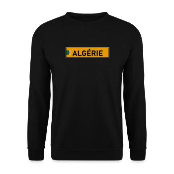 Plaque d'immatriculation Algérie Jaune - Sweat-shirt Unisexe - noir - Devant - Alina (178cm) & Michal (187cm)