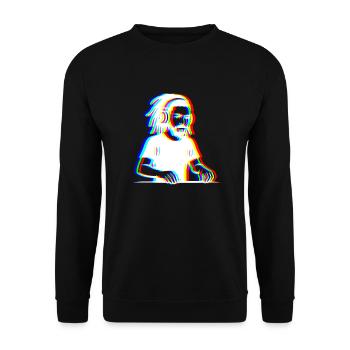 EDM - DJ - Glitch Rave Style - Unisex Sweatshirt - black - Front - Alina (178cm) & Michal (187cm)