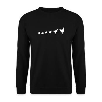 Snapshot Chick Family, Chicken, Evolution, - Unisex Sweatshirt - black - Front - Alina (178cm) & Michal (187cm)