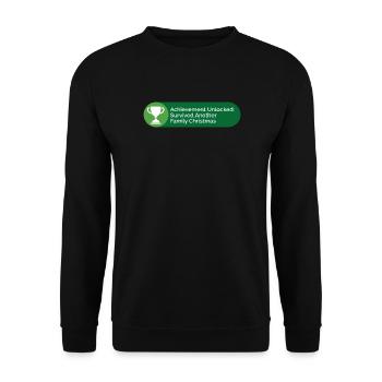 A survécu à une autre famille Noël Gamer drôle - Sweat-shirt Unisexe - noir - Devant - Alina (178cm) & Michal (187cm)