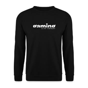 Gaming is my therapy - Gamer Statement Design - Unisex Sweatshirt - black - Front - Alina (178cm) & Michal (187cm)