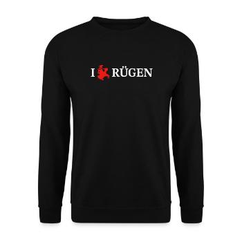 I love Rügen - Unisex Pullover - Schwarz - Vorne - Alina (178cm) & Michal (187cm)