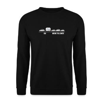 Ich meine Follower Karawane - Unisex Pullover - Schwarz - Vorne - Alina (178cm) & Michal (187cm)