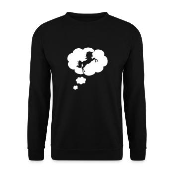 Unicorn in thought bubble - Unisex Sweatshirt - black - Front - Alina (178cm) & Michal (187cm)