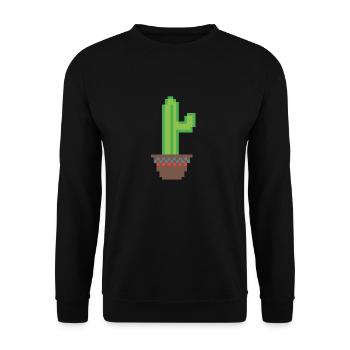 Cactus Pixel Art - Sweat-shirt Unisexe - noir - Devant - Alina (178cm) & Michal (187cm)