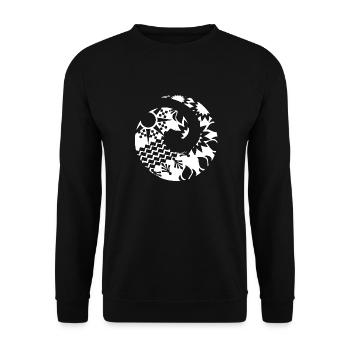 Maori Welle Koru Tattoo Tattoo Stamme Formen Gift - Unisex Pullover - Schwarz - Vorne - Alina (178cm) & Michal (187cm)