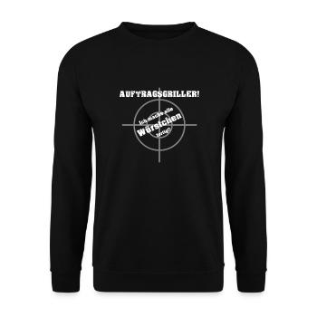 Auftragsgriller - Unisex Pullover - Schwarz - Vorne - Alina (178cm) & Michal (187cm)