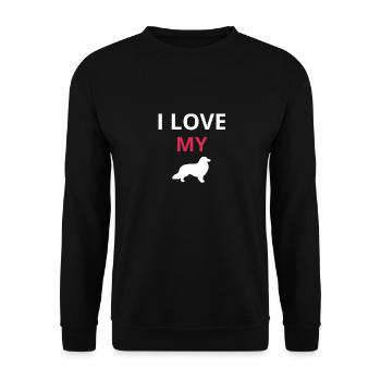 Bordercollie - Unisex Pullover - Schwarz - Vorne - Alina (178cm) & Michal (187cm)