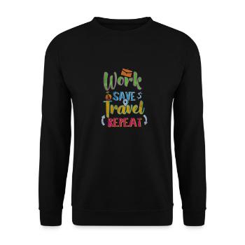 to travel - Unisex Sweatshirt - black - Front - Alina (178cm) & Michal (187cm)