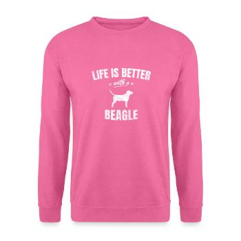 Beagle Jagdhund Geschenk - Unisex Pullover - Pink - Vorne