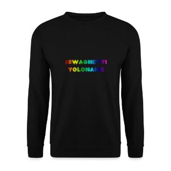 Swaghetti arc-en-ciel yolonaise - Sweat-shirt Unisexe - noir - Devant - Alina (178cm) & Michal (187cm)