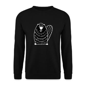 Beaver funny Illustration Gift Men Women - Unisex Pullover - Schwarz - Vorne - Alina (178cm) & Michal (187cm)