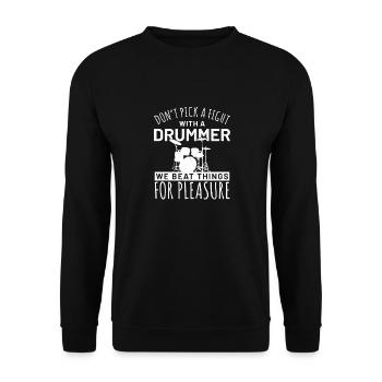 Drum Band Drum Drummer Drum - Unisex Sweatshirt - black - Front - Alina (178cm) & Michal (187cm)
