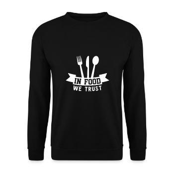 Nourriture Nourriture Manger BBQ Pizza Vegan Donut - Sweat-shirt Unisexe - noir - Devant - Alina (178cm) & Michal (187cm)