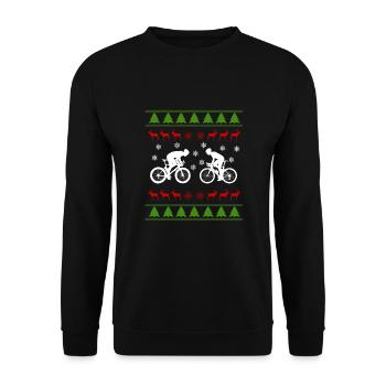 Motif de Noël Vélo / Vélo de course, Classique - Sweat-shirt Unisexe - noir - Devant - Alina (178cm) & Michal (187cm)