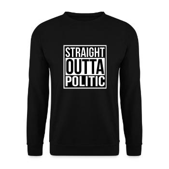 Straight outta Politic - Unisex Pullover - Schwarz - Vorne - Alina (178cm) & Michal (187cm)