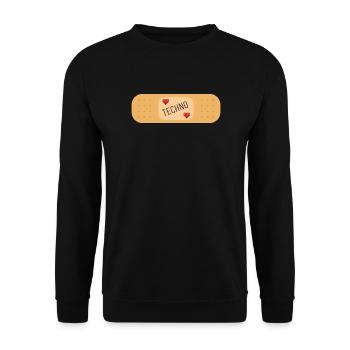 Techno hilft bei Kummer - Unisex Pullover - Schwarz - Vorne - Alina (178cm) & Michal (187cm)