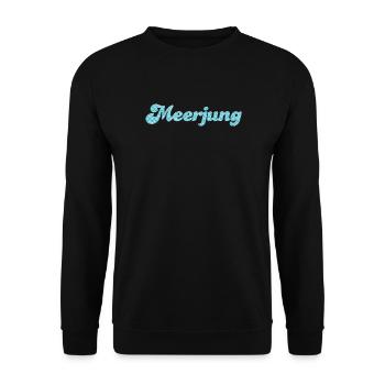Meerjung Küste Meer Mann Fischkopp Schuppen Fan - Unisex Pullover - Schwarz - Vorne - Alina (178cm) & Michal (187cm)