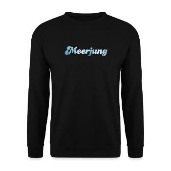 Meerjung Schiff nordisch Handschrift coole Sprüche - Unisex Pullover - Schwarz - Vorne - Alina (178cm) & Michal (187cm)