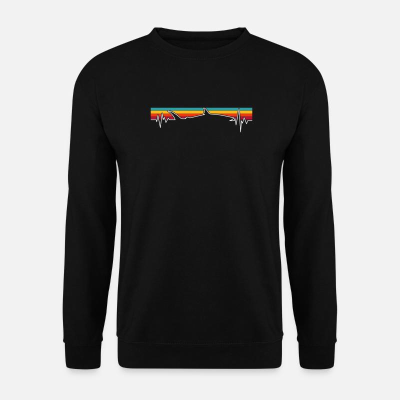Retro Sunset Wolf Pulse - Unisex Sweatshirt - black
