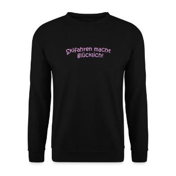 Skifahren glücklich - Unisex Pullover - Schwarz - Vorne - Alina (178cm) & Michal (187cm)