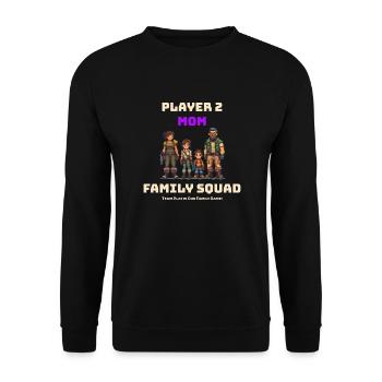 Family Squad Player 2 Mom - Unisex Sweatshirt - black - Front - Alina (178cm) & Michal (187cm)