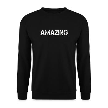 AMAZING - Unisex Pullover - Schwarz - Vorne - Alina (178cm) & Michal (187cm)