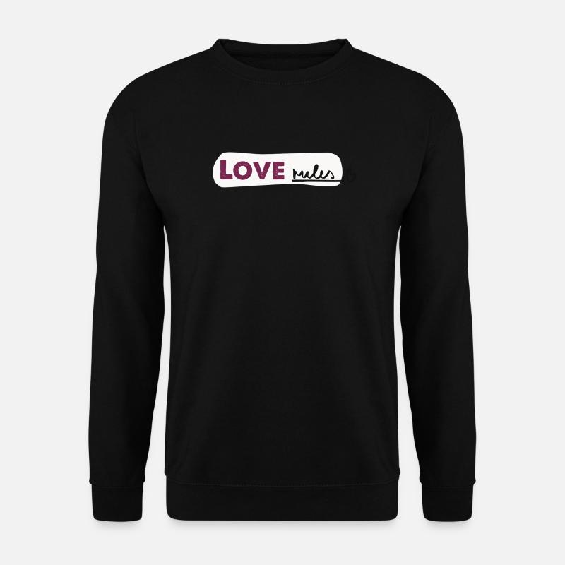 Love rules - Spruch Handlettering - Unisex Sweatshirt - black