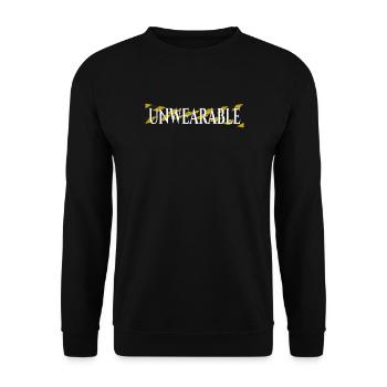 Unwearable – Statement Design with Warning Tape - Unisex Sweatshirt - black - Front - Alina (178cm) & Michal (187cm)