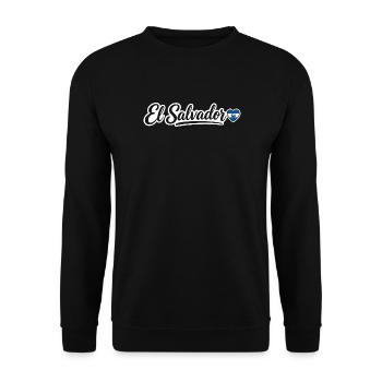 El Salvador Script with Flag Heart Patriotic - Unisex Sweatshirt - black - Front - Alina (178cm) & Michal (187cm)