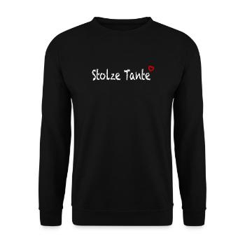 Stolze Tante  - Unisex Pullover - Schwarz - Vorne - Alina (178cm) & Michal (187cm)