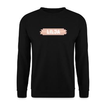 Geschenk für Lilja - Unisex Pullover - Schwarz - Vorne - Alina (178cm) & Michal (187cm)
