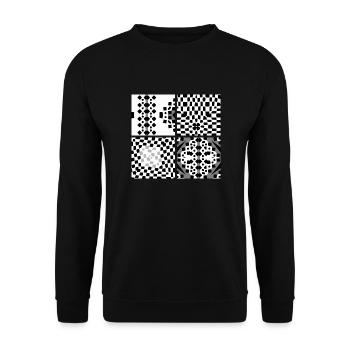 Abstraktion - Unisex Pullover - Schwarz - Vorne - Alina (178cm) & Michal (187cm)