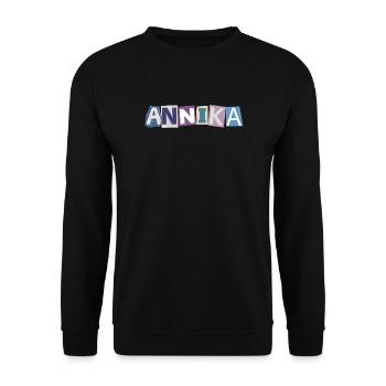 Annika Mädchenname Geschenk Herz Design - Unisex Pullover - Schwarz - Vorne - Alina (178cm) & Michal (187cm)