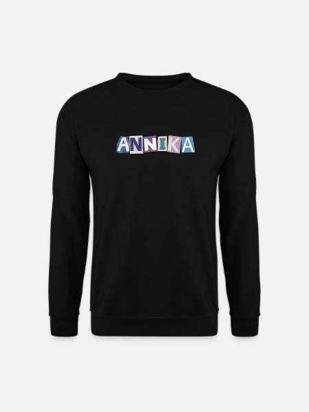 Annika Mädchenname Geschenk Herz Design - Unisex Pullover - Schwarz