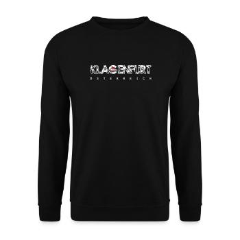 Klagenfurt, Autriche, Typographie en détresse - Sweat-shirt Unisexe - noir - Devant - Alina (178cm) & Michal (187cm)