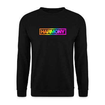 Typo HARMONY Kontur Rainbow - Unisex Pullover - Schwarz - Vorne - Alina (178cm) & Michal (187cm)